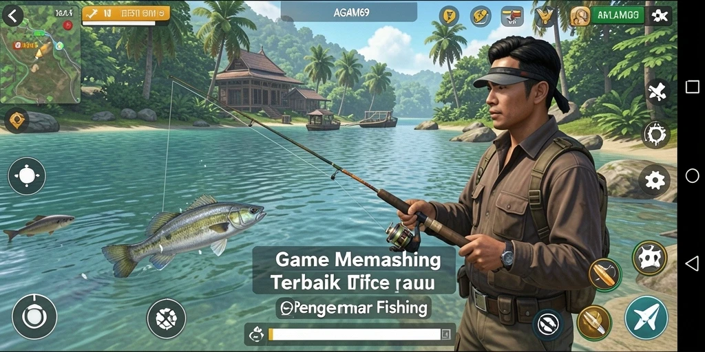 Tampilan gameplay AGAM69 dengan aksi memancing yang seru dan menantang.