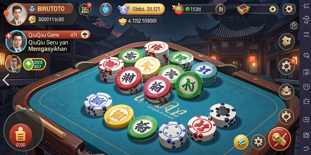 Tampilan gameplay seru dalam BIRUTOTO QiuQiu.