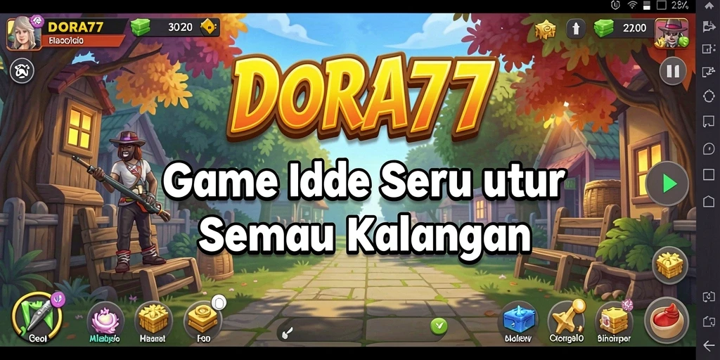 Screenshot DORA77 menampilkan karakter aktif dalam gameplay Idle.
