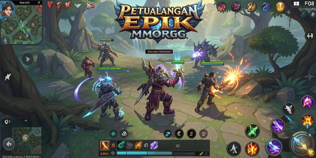 Gameplay seru dengan pahlawan bertarung di dunia fantasi.