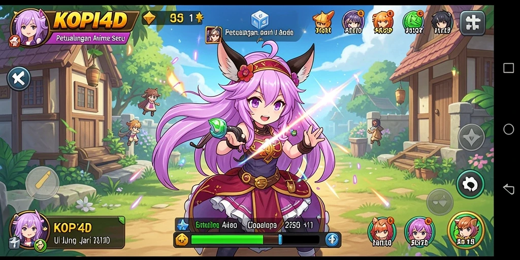 Tampilan gameplay seru dalam dunia anime KOPI4D.