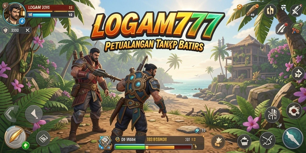 Screenshot gameplay LOGAM777 menunjukkan eksplorasi dunia terbuka yang menakjubkan.