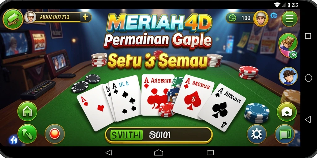 Tampilan gameplay Gaple yang menarik dan interaktif di MERIAH4D.
