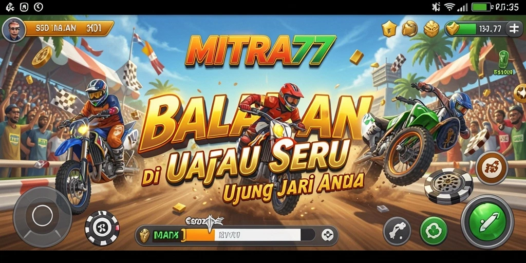Screenshot gameplay MITRA77 yang menunjukkan balapan seru dan mendebarkan.