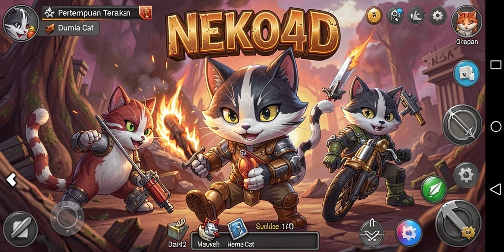 Tangkapan layar dari gameplay seru NEKO4D dalam pertempuran Battle Royale.