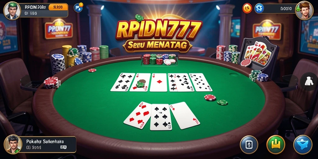 Tampilan gameplay mendebarkan di RPIDN777 saat bermain poker.
