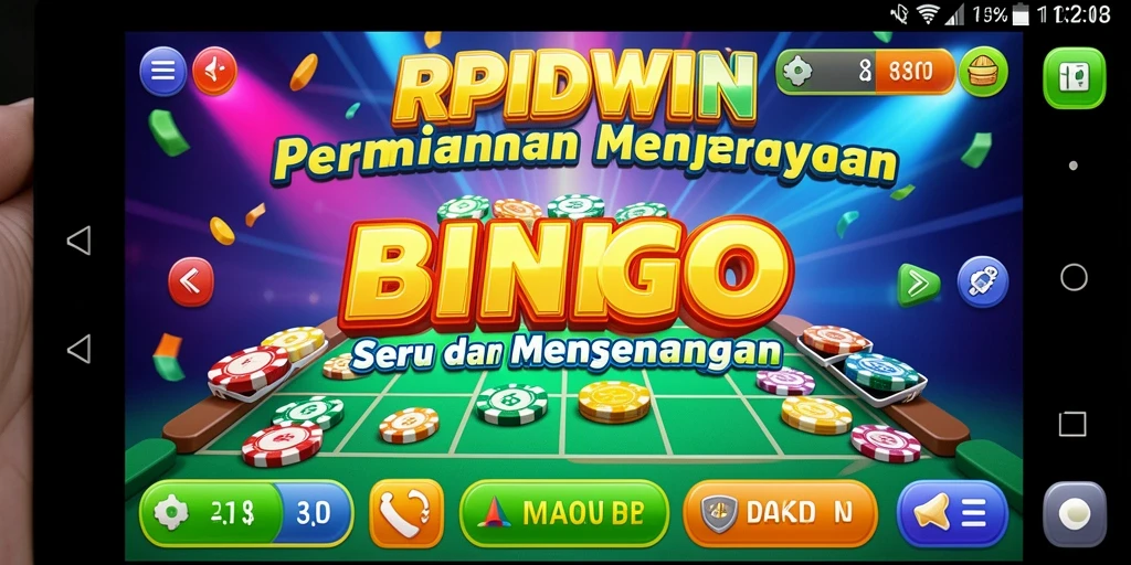 Tampilan gameplay RPIDWIN dengan suasana permainan Bingo yang seru.