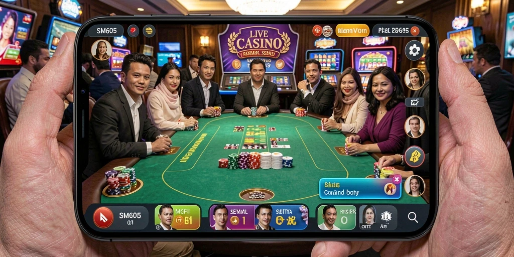 Gameplay seru dan interaktif di aplikasi SM605 Live Casino.