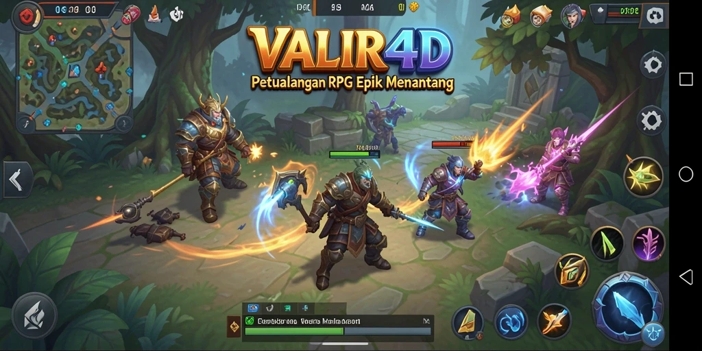 Screenshot VALIR4D menampilkan aksi mendebarkan dalam pertempuran RPG