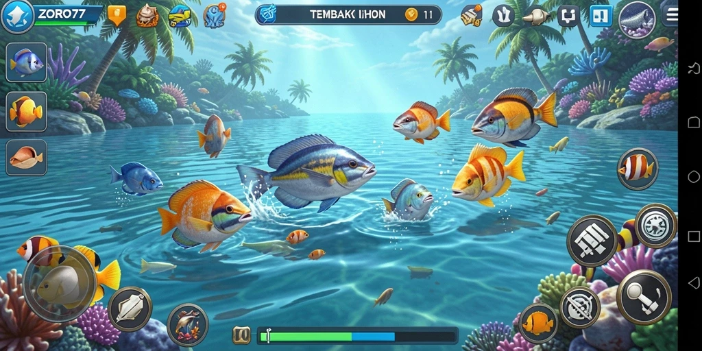 Gameplay seru di ZORO77 dengan aksi tembak ikan.